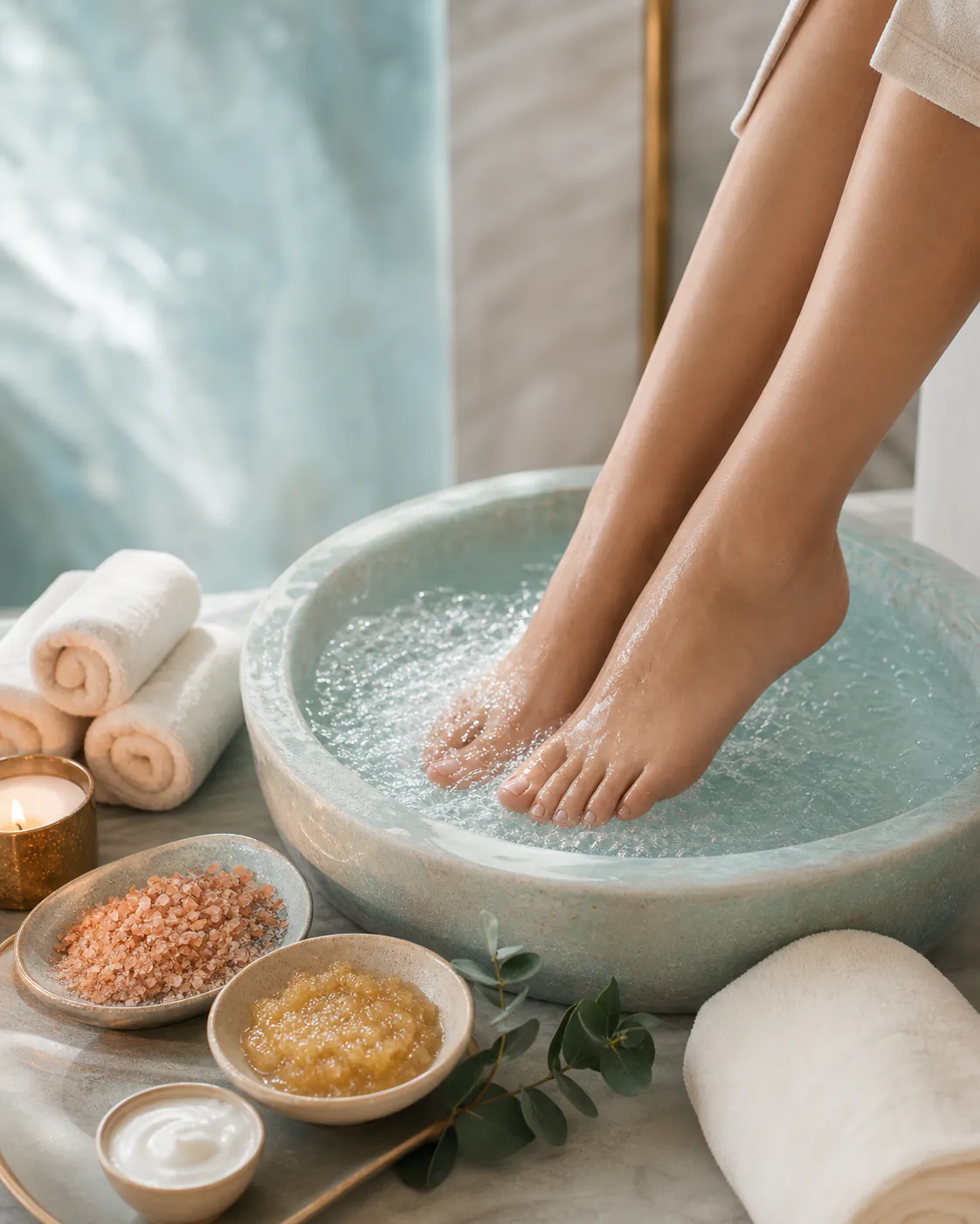 Luxury spa pedicure bath at Top Ten Nails Spa, the best nail salon in Vernon, BC